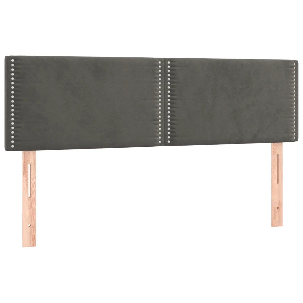 Testiera Grigio Scuro 144x5x78/88 cm in Velluto 345939