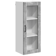Pensile da cucina | Mobile in vetro da parete LUCCA Grigio Cemento 40 x 31 x 100 cm