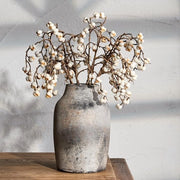 Vaso Terracotta Rustico Boho da 18 cm per Decorazione Casa, Salotto, Tavolo e Soggiorno, Ceramica Grigia