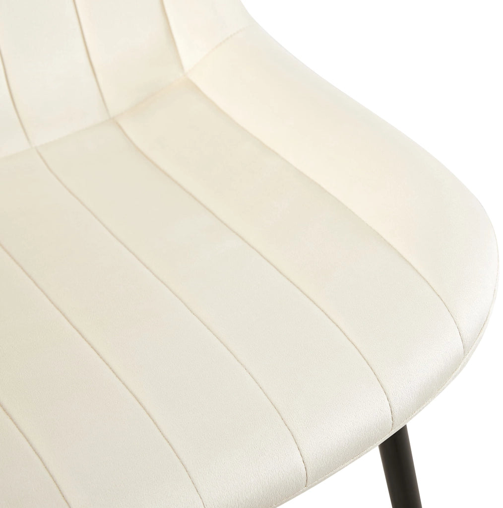 Sedia Rahden in velluto crema