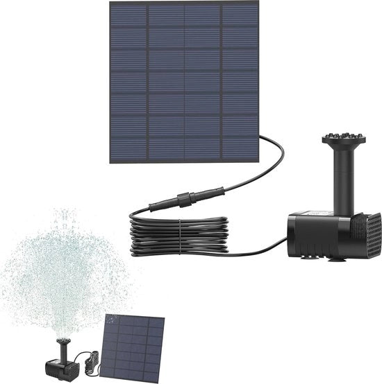 Pompa solare per laghetti con pompa senza manovella per laghetti di giardino - 1,8W fontana con pannello solare