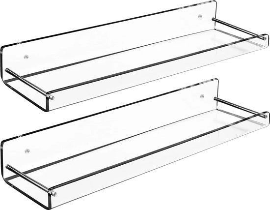 Planchet da bagno - 2 pezzi - Acryl - Doucherek - 30*9,5cm - Douchemand - Planchet da bagno - Hangend - Sanitario - Supporto per carta igienica con Plankje - Rekje per dentro la doccia
