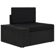 Divano ad Angolo Modulare Bracciolo Destro in Polyrattan Nero cod mxl 76728