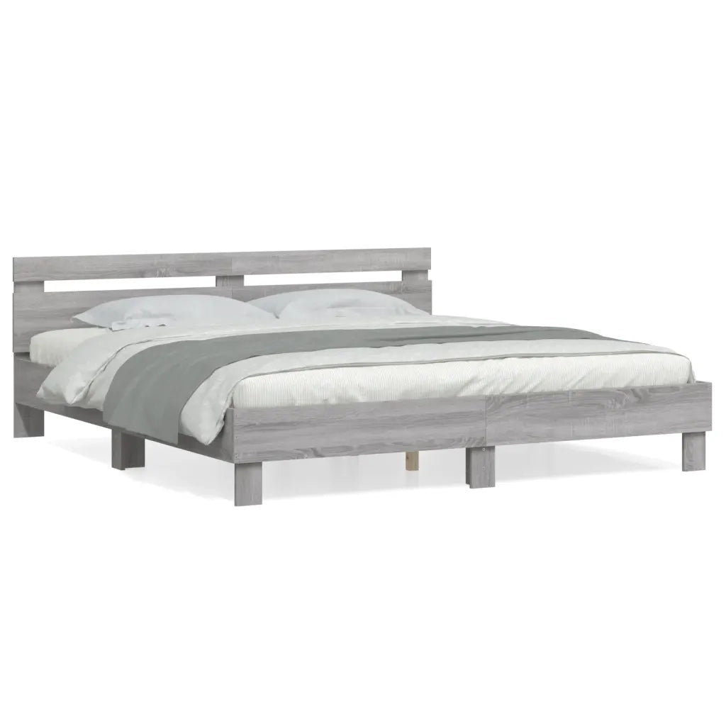 Giroletto Testiera Grigio Sonoma 160x200 cm Legno Multistrato 3207411