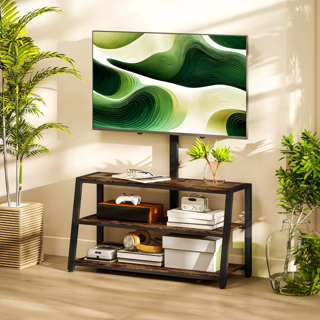 Mobile TV con supporto per televisori 32-70 pollici ¨C zephmum ¨C marrone 108x41x135 cm