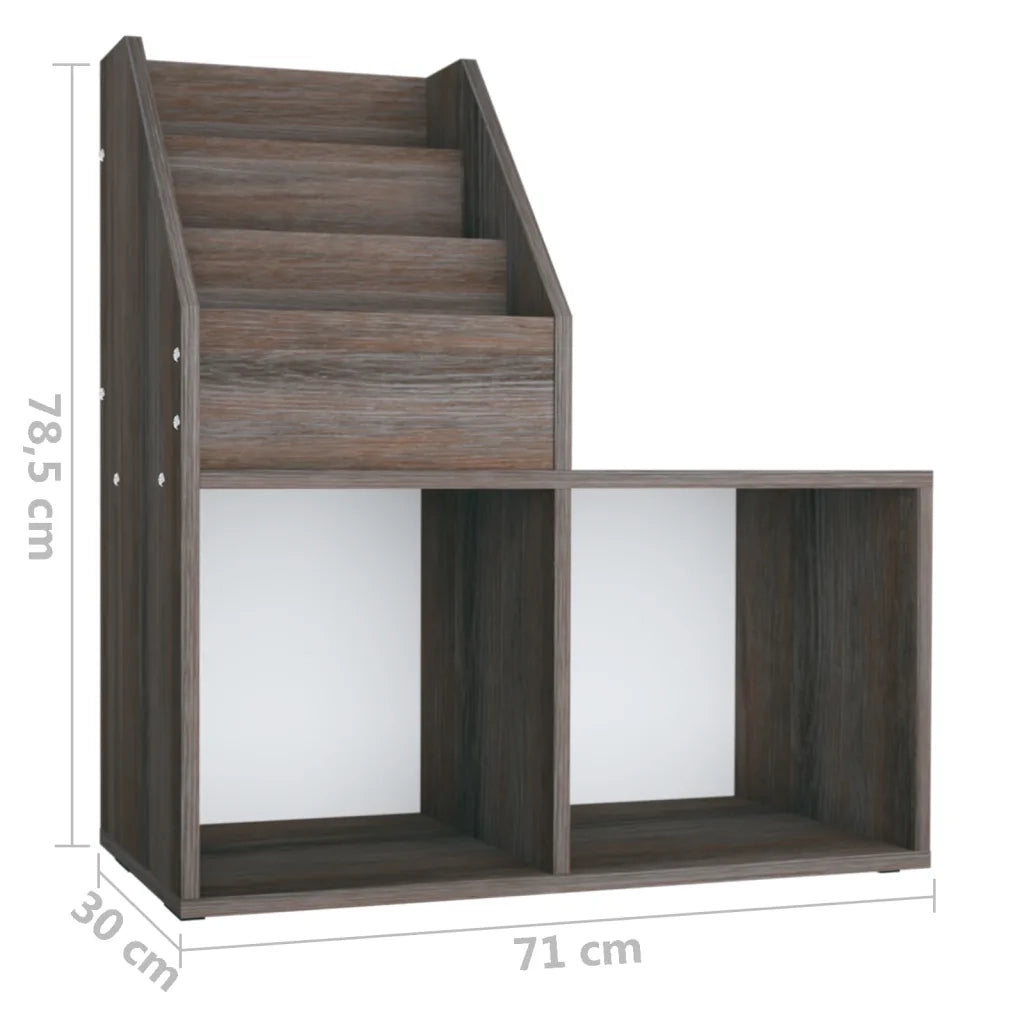 Portariviste Bambini Grigio e Sonoma 71x30x78,5 cm Truciolato cod mxl 66362
