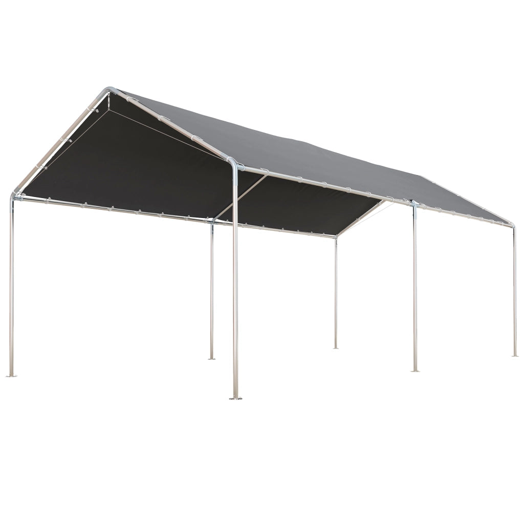 Carport per auto 6x3m ¨C zephmum ¨C acciaio galvanizzato grigio