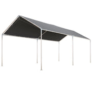 Carport per auto 6x3m ¨C zephmum ¨C acciaio galvanizzato grigio