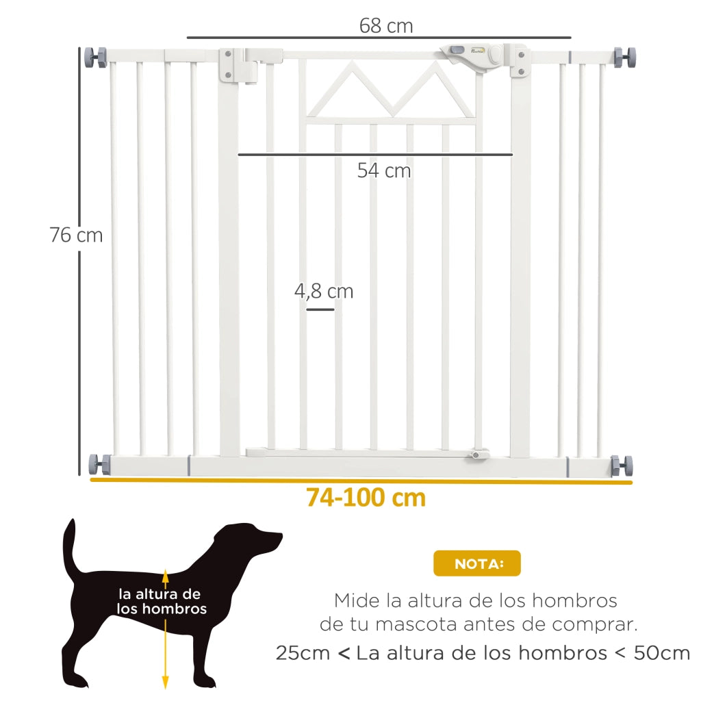 Barriera per Cani Estendibile ¨C zephmum ¨C Bianco 74-100x76 cm