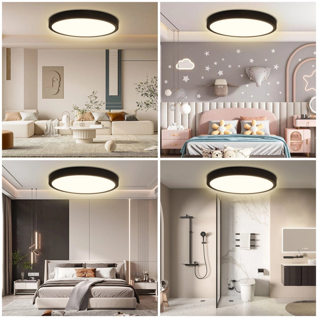 ZMH Lampada da soffitto plafoniera LED rotonda piatta 24W design moderno per soggiorno camera letto
