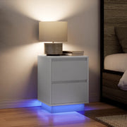 vidaXL Comodini con Luci a LED 2 pz Bianco 38x34x50 cm