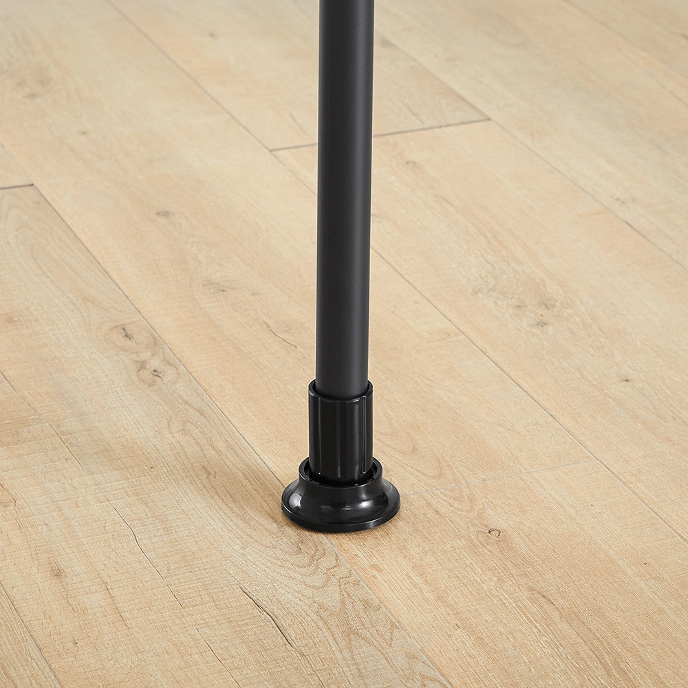 SoBuy KLS04-II-SCH Telescopic Appendiabiti da Terra, Robusto Stand Appendiabiti con Aste e Ripiani, Armadio Aperto Regolabile per Camera da Letto, Porta Abiti Nero