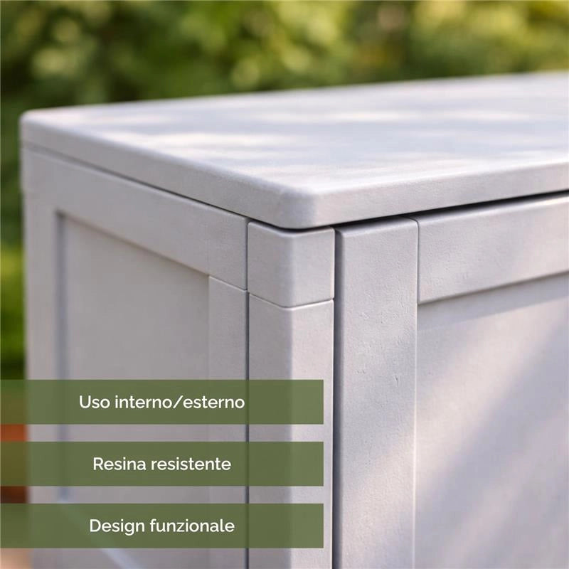 ARMADIO 2 ANTE GRIGIO 79X43X164 CM CON 2 MODULI E 2 RIPIANI – MOBILE VERTICALE SALVASPAZIO PER ORGANIZZAZIONE CASA