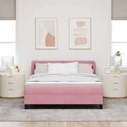 Letto a molle con testiera Rosa 140 x 190 cm Velluto 3340441