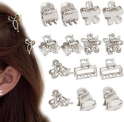 Set di 14 Klemme Capelli in Argento per Capelli Fini/Medio Densità - Klemme Capelli per Donne e Ragazze - Capelli Corti Antiscivolo - Accessori per Capelli