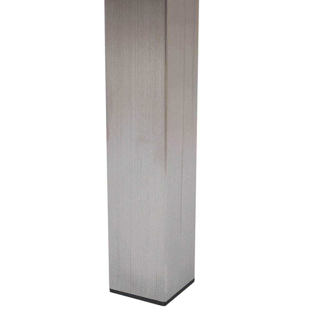 Lampada da tavolo da pranzo da giardino con piano in legno di eucalipto 180 x 90 cm con struttura in acciaio a 6 posti