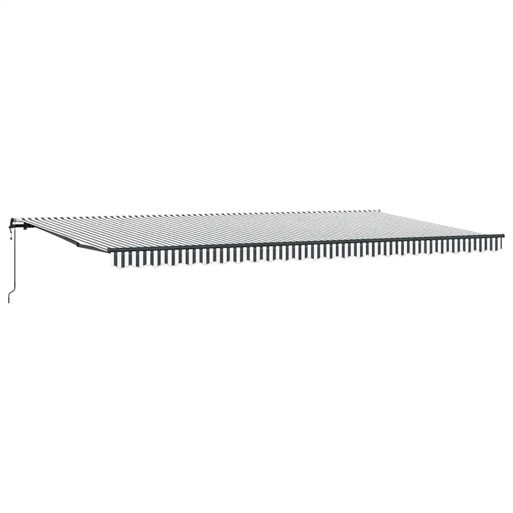 Tenda Retrattile Automatica Antracite e Bianco 600x300 cm 3310245