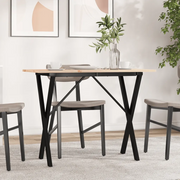 Tavolo da Pranzo Telaio a X 100x50x75 cm Legno Pino e Acciaio