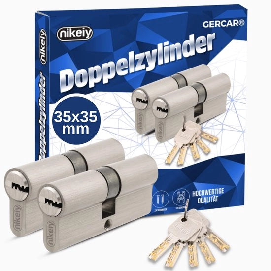 Cilindro a profilo professionale - Gelso con messingsolido - 70 mm - Chiave a 10 serrature - Classe di sicurezza di apertura A - Classe di sicurezza 2 - Cilindro di sicurezza per la serratura della porta