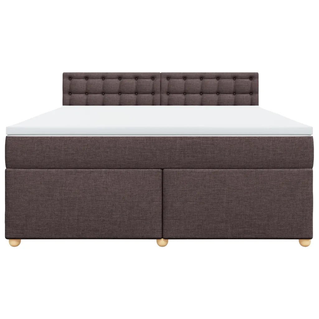 Giroletto a Molle con Materasso Marrone Scuro 180x200cm Tessuto 3286776