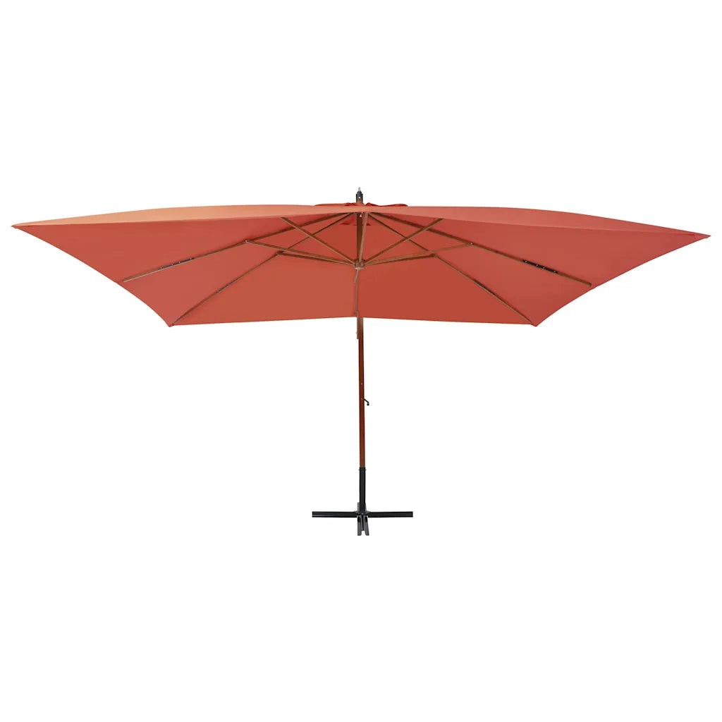 Ombrello | Parasolne a Sbalzo con Palo in Legno 400x300 cm Terracotta