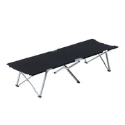 Letto Pieghevole da Campeggio in Tela Oxford 600D con Struttura in Metallo ¨C Zephmum ¨C Nero 193x64x40 cm