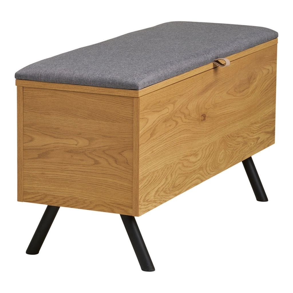Barco - Panca contenitore effetto rovere 92x33x48 cm