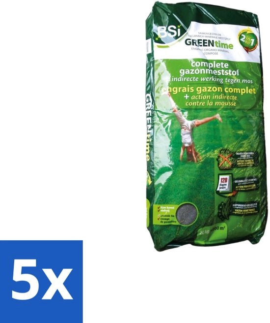 Materia Organica Minerale per Prato - Lotta Indiretta alle Erbacce - 20 kg (200 m²) - Confezione in Bulk - 5 pezzi