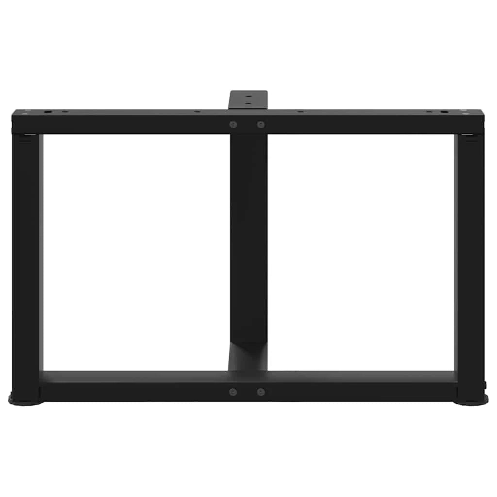 Set di 2 gambe regolabili a forma di T per tavolino da caffè 70 x 25 x 43 cm stile moderno acciaio nero 02_0057305