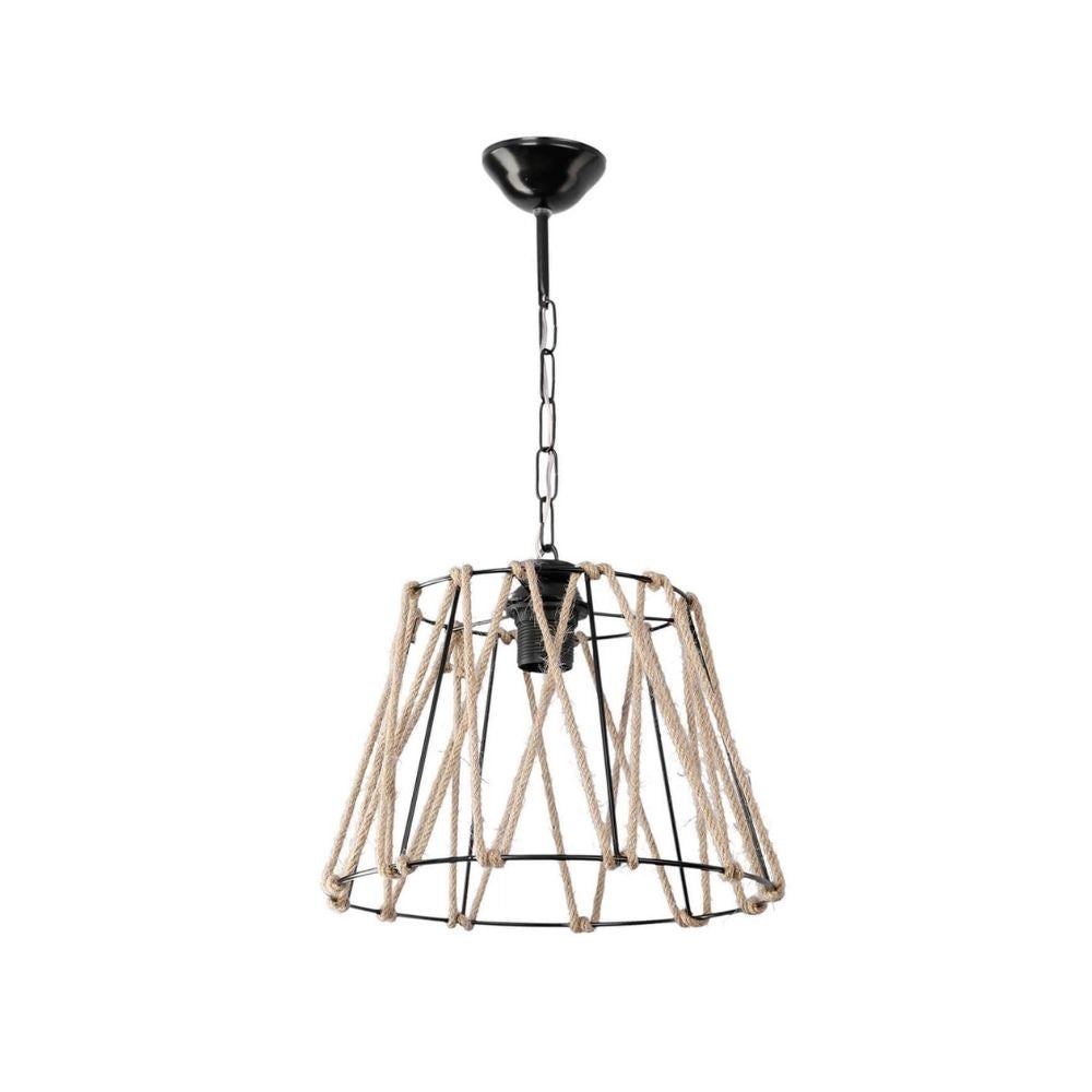 Lampada a sospensione metallo e corda Evren ASZ0881 colore nero