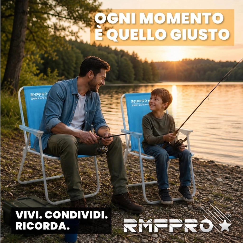 RMF PRO SET 2 SEDIE PIEGHEVOLE DA SPIAGGIA BLU