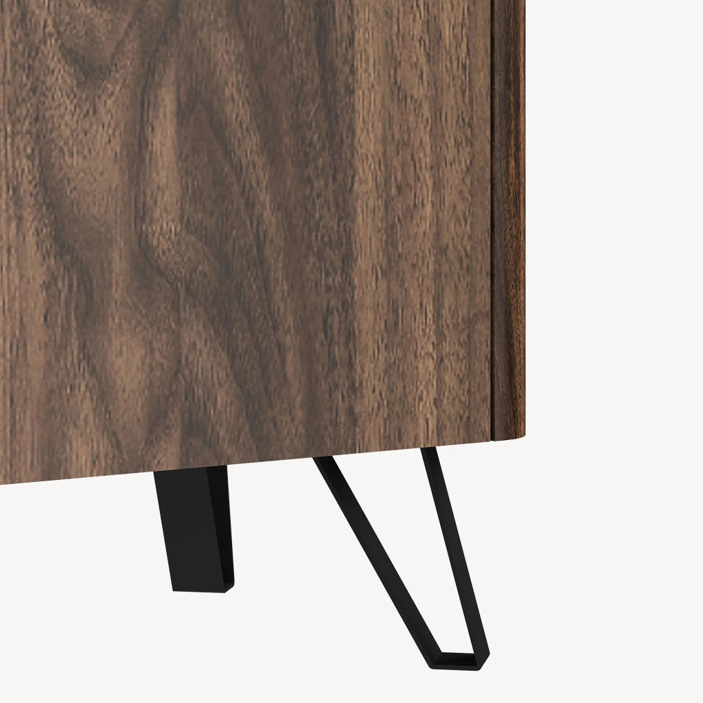 Madia Trorlon a 4 Ante Credenza Buffet 160 x 40 x 83 cm - Effetto Noce/Travertino [en.casa]