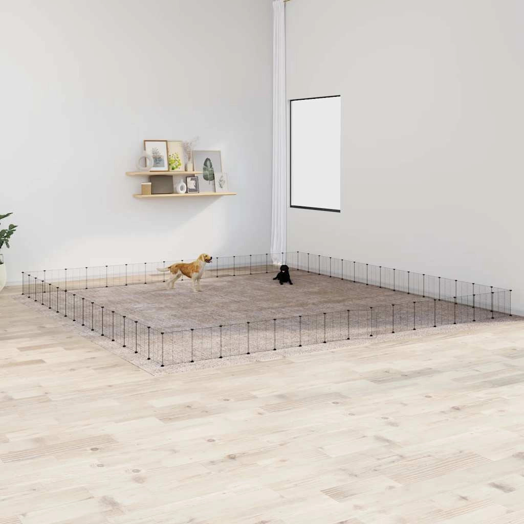Gabbia per animali domestici con 60 pannelli e porta 35 x 35 cm nera 02_0041594