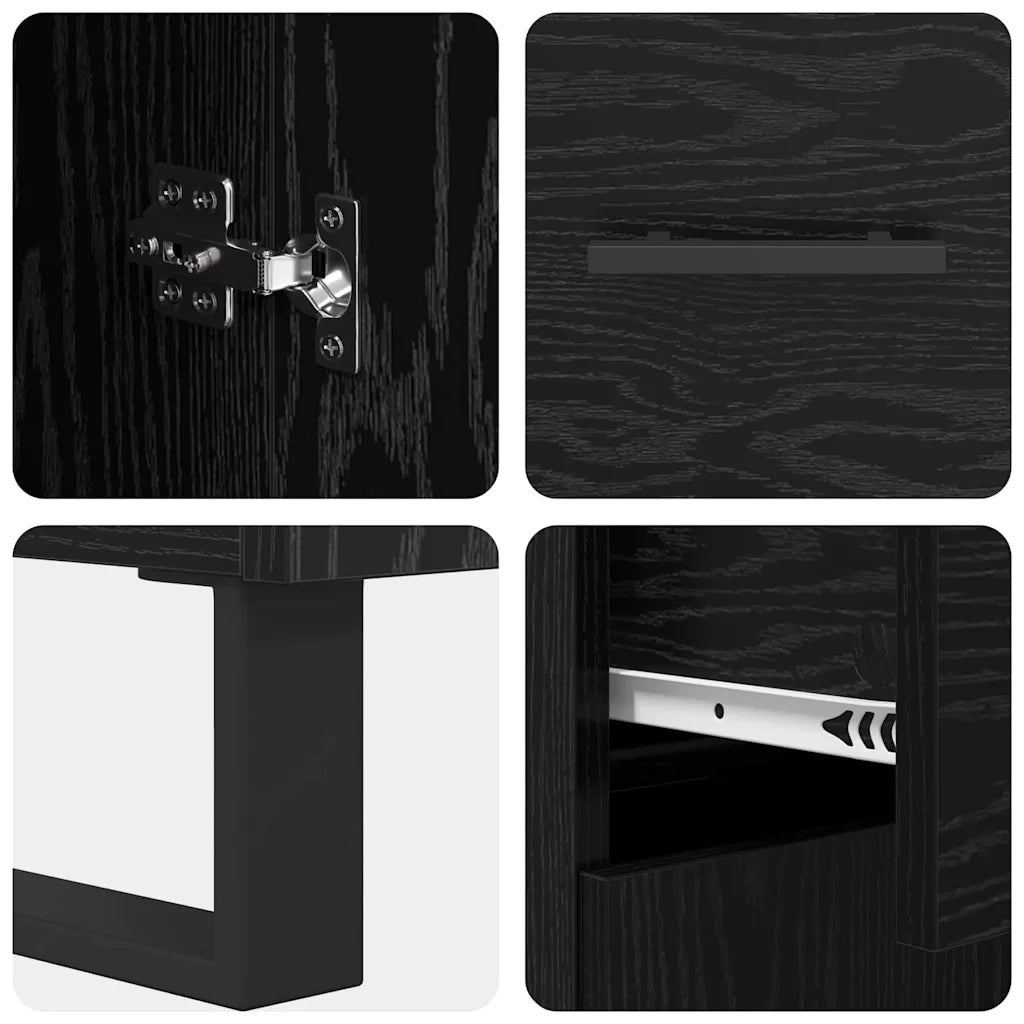 Credenza-Buffet-Armadio da cucina Rovere Nero 69,5 x 34 x 90 cm Legno multistrato 325692