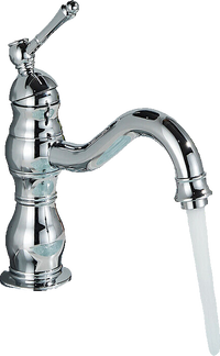 NALA | Rubinetto da bagno basso vintage Gastro cromato lucido |. Rubinetto per lavabo retrò premium in acciaio inossidabile piccolo |