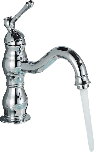 NALA | Rubinetto da bagno basso vintage Gastro cromato lucido |. Rubinetto per lavabo retrò premium in acciaio inossidabile piccolo |