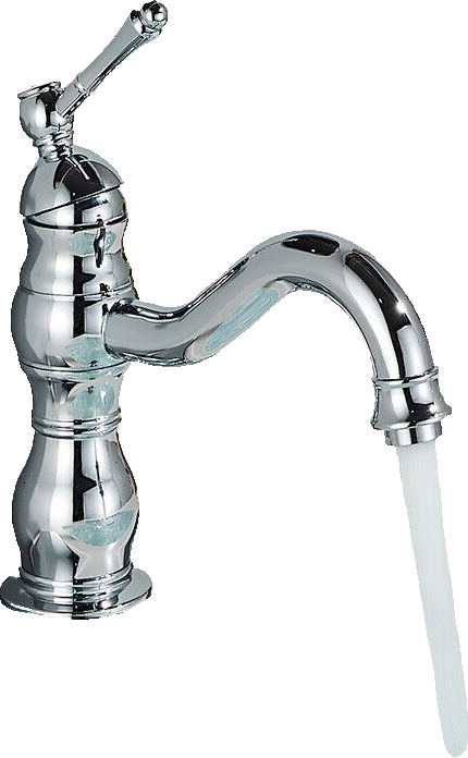 NALA | Rubinetto da bagno basso vintage Gastro cromato lucido |. Rubinetto per lavabo retrò premium in acciaio inossidabile piccolo |