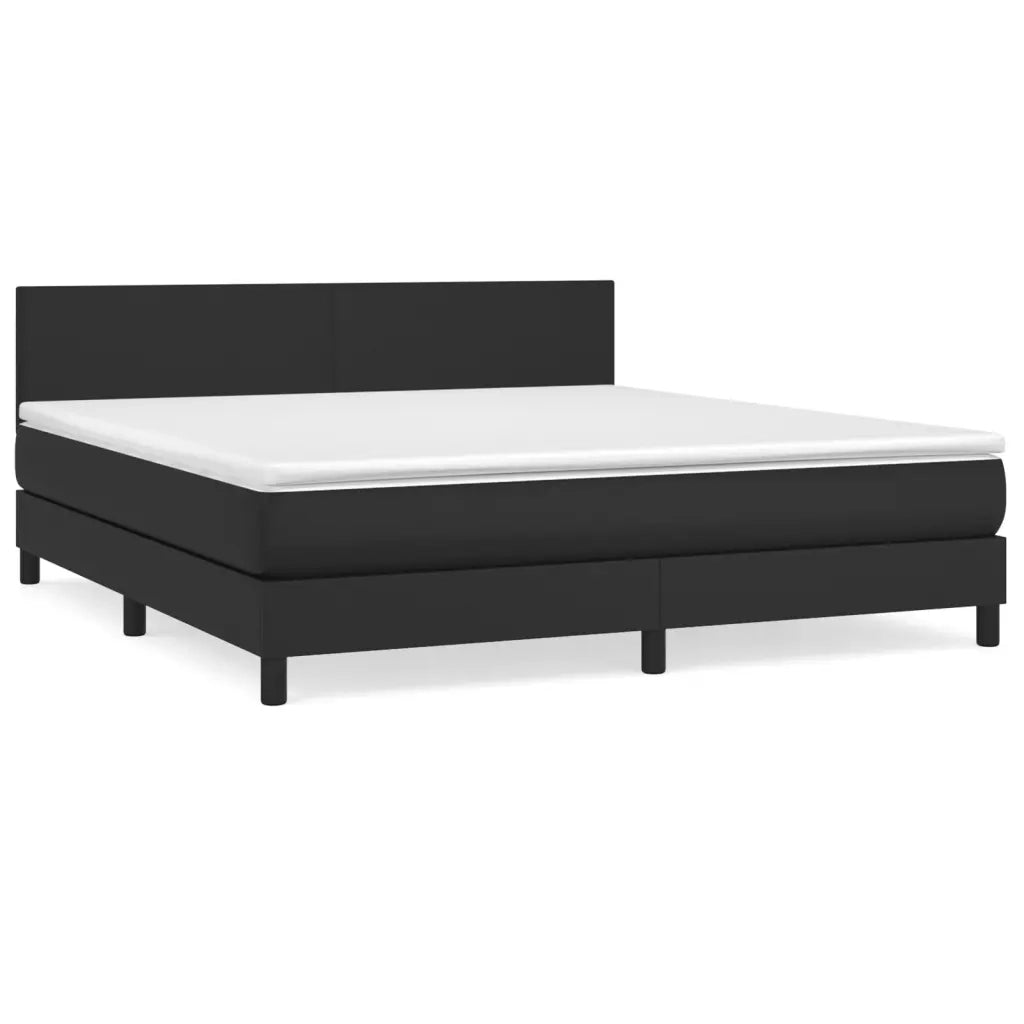 Giroletto a Molle con Materasso Nero 180x200 cm in Similpelle 3141017