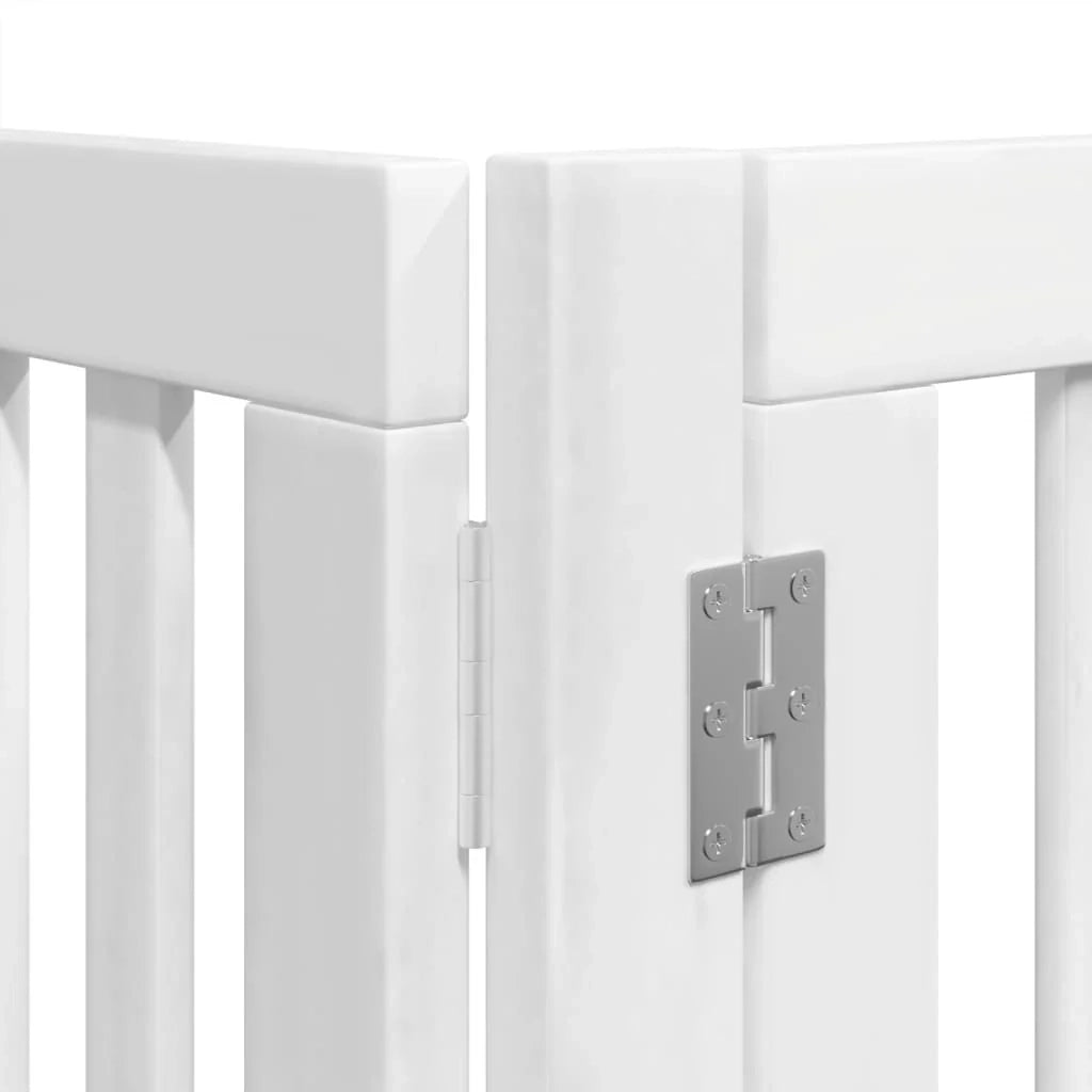 Cancelletto di sicurezza per cani porta pieghevole 10 pannelli legno di pioppo bianco 02_0023110