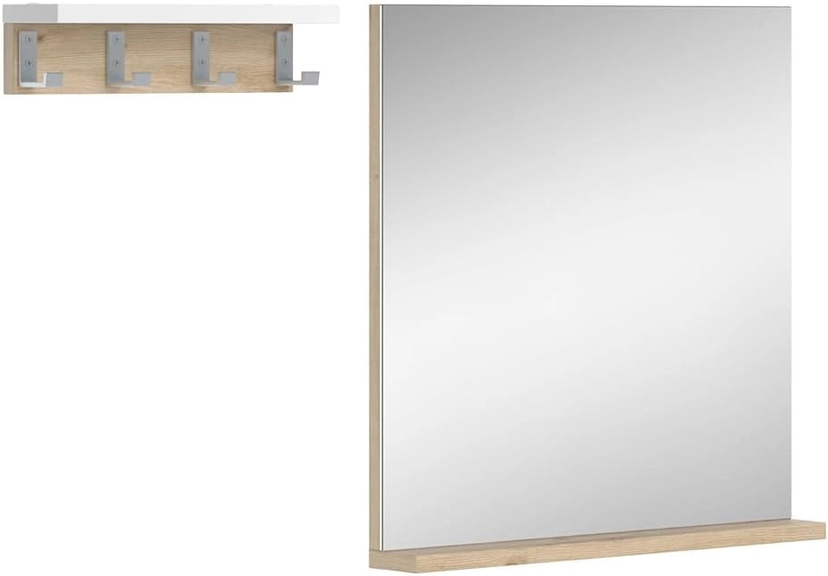 Specchio bagno Henri, Bianco, 50 x 51.6 cm con ripiano, per il montaggio sotto il lavandino con ritaglio per sifone
