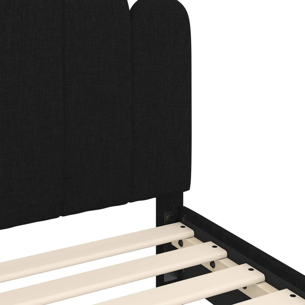 Struttura letto bambini con testata Nero 90 x 200 cm Tessuto 42011061