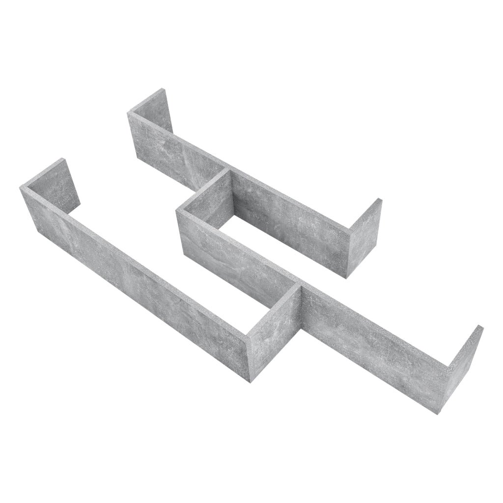 Mensola da Parete Grimstad con 3 Ripiani 119x18x55 cm - Effetto Cemento [en.casa]