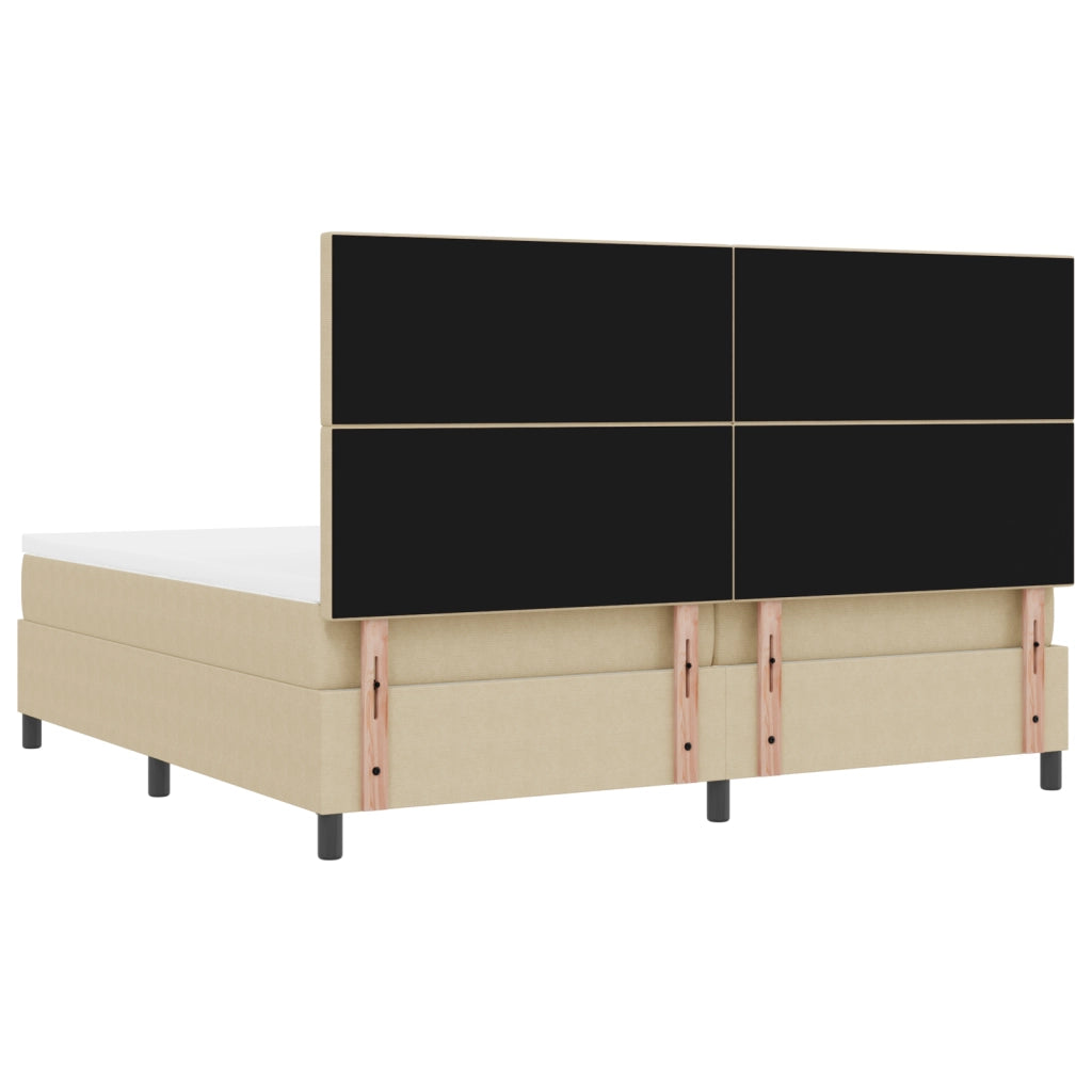 Letto Box Spring con Materasso e Luce LED Verde Grigio 200x200 cm Tessuto in Velluto