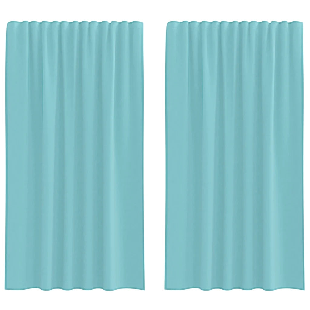 Tende in Voile con Tasche per Aste 2 pz Turchese 4102237