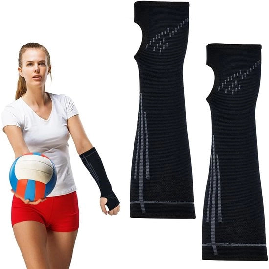Protezioni per gomiti - Comfortevole forma a mano - Maniche compressive - Supporto - Respirazione migliorata - Duratura - Riduzione della fatica muscolare - Braccieri riscaldanti