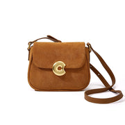 Borsa da donna in vera pelle, velluto satinato, colore giallo.