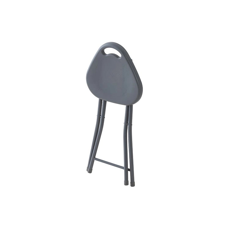 Sgabello pieghevole con seduta in abs e gambe in acciaio grigio