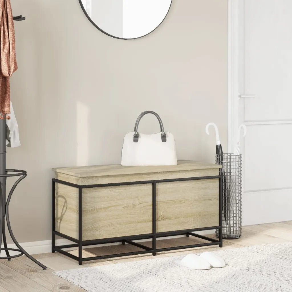 vidaXL Contenitore con Coperchio Rovere Sonoma 100x40x51,5 Truciolato