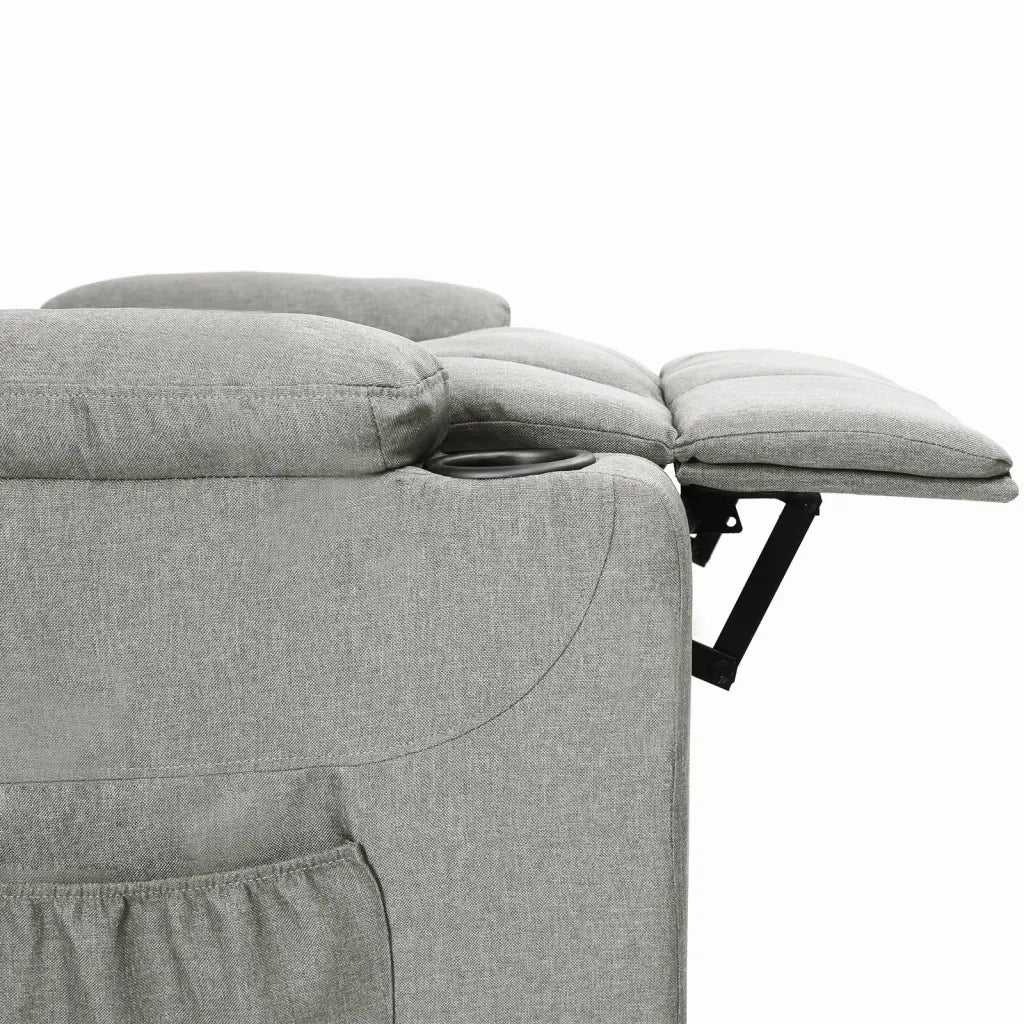 Poltrona | Sedia Relax Reclinabile in Tessuto Grigio Chiaro