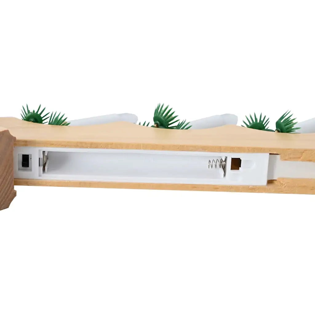 Ponte con Candele di Natale con 7 LED Marrone 39.5 x 5 x 29 cm
